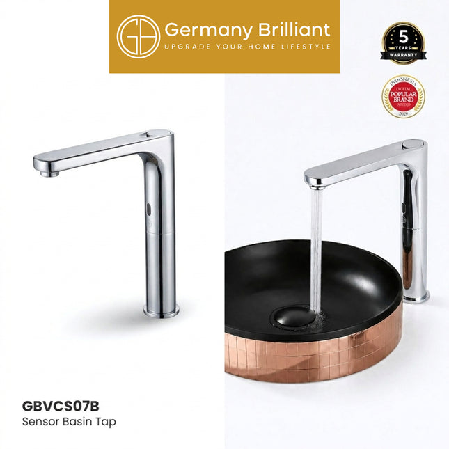 Keran Wastafel Sensor Otomatis Germany Brilliant GBVCS07B Kran Air Dingin ( Battery )
