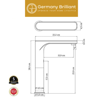 Keran Wastafel Sensor Otomatis Germany Brilliant GBVCS07B Kran Air Dingin ( Battery )