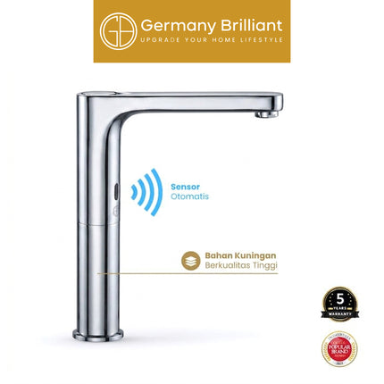 Keran Wastafel Sensor Otomatis Germany Brilliant GBVCS07B Kran Air Dingin ( Battery )