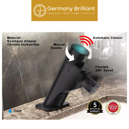 Keran Wastafel Germany Brilliant GBVCS08D Kran Washtafel Sensor Otomatis Air Dingin ( Battery )
