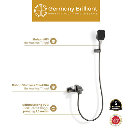 Hand Shower Germany Brilliant GBVS38A Series Keran Mixer Kran Air Panas Dingin Kamar Mandi