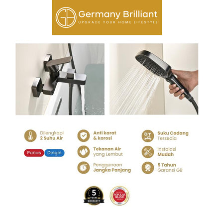 Hand Shower Germany Brilliant GBVS38A Series Keran Mixer Kran Air Panas Dingin Kamar Mandi
