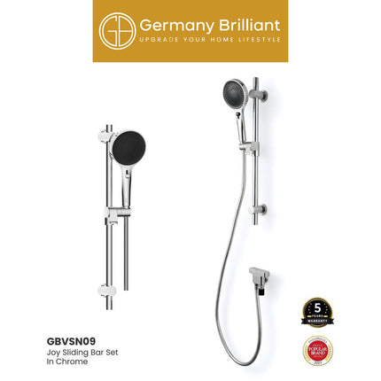Sliding Bar Tiang Hand Shower Keran Bawah Germany Brilliant GBVSN09 Series Kamar Mandi Kran Air Dingin