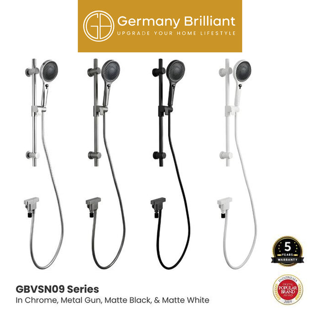 Sliding Bar Tiang Hand Shower Keran Bawah Germany Brilliant GBVSN09 Series Kamar Mandi Kran Air Dingin