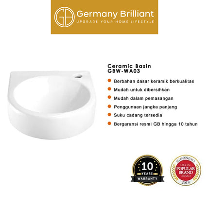 Wastafel Gantung Germany Brilliant GBW-WA03 GB