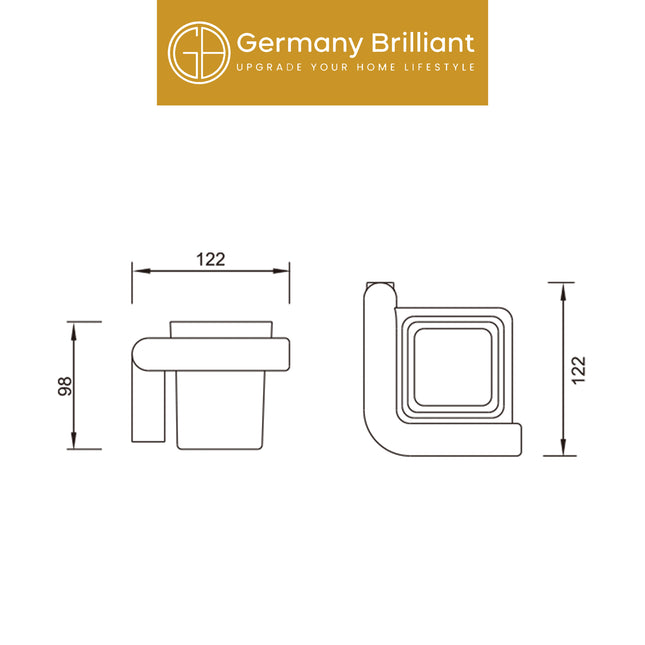 Tumbler Holder Germany Brilliant GBY78006 Aksesoris Kamar Mandi