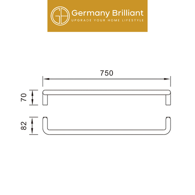 Towel Bar Germany Brilliant GBY78101 Aksesoris Rak Handuk Baju Kamar Mandi Minimalis