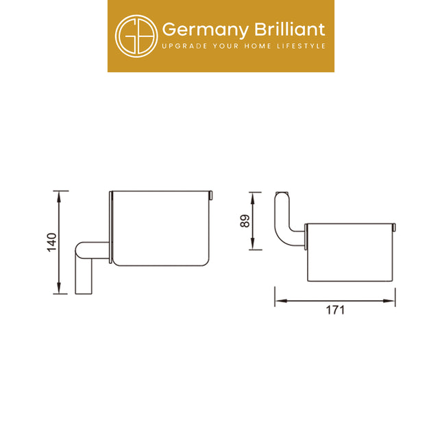Toilet Paper Holder Germany Brilliant GBY78111 Aksesoris Tempat Tisu Kamar Mandi Minimalis