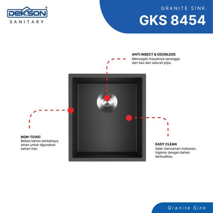 Kitchen Sink Dekkson Sink Dapur Dekson Anti Gores & Tahan Panas GKS 8454