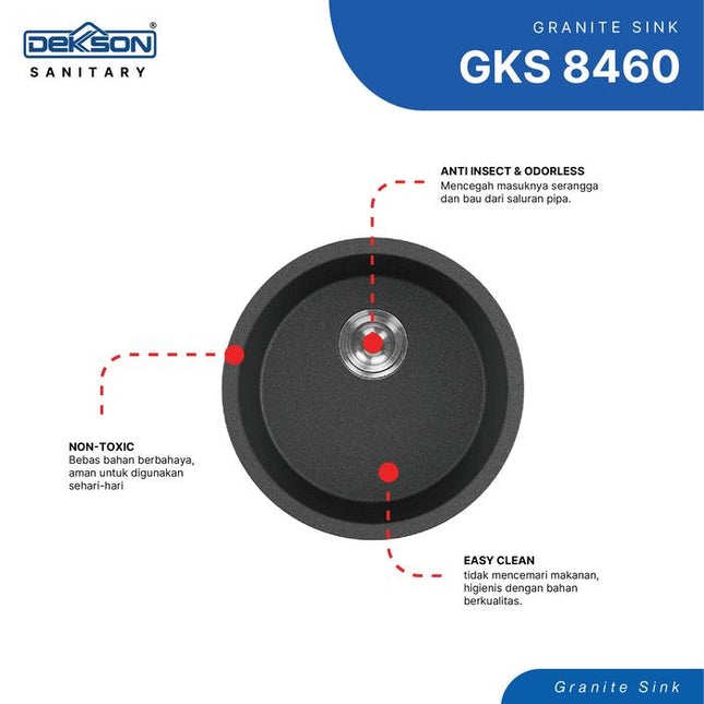 Kitchen Sink Granit Dekkson Sink Dapur Dekson Anti Gores & Tahan Panas GKS 8460