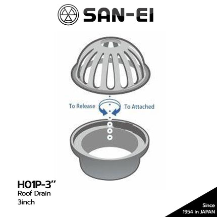 Roof Drain SANEI H01P 3 inch Saringan Talang Air Atap