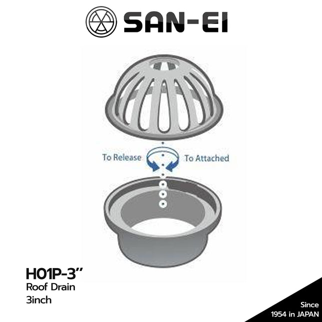 Roof Drain SANEI H01P 3 inch Saringan Talang Air Atap