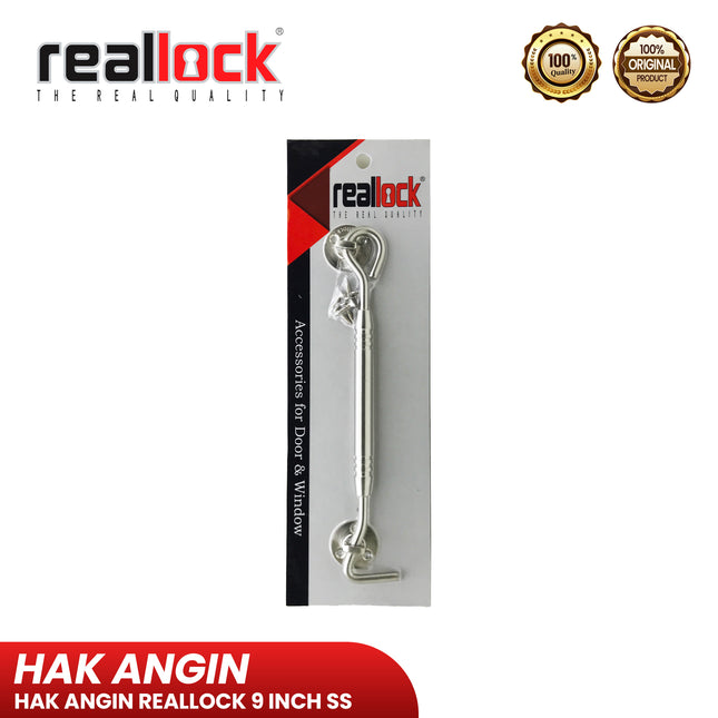 Hak Angin REALLOCK RLK 9 Inch SS Kait Angin Penahan Penyangga Grendel Jendela