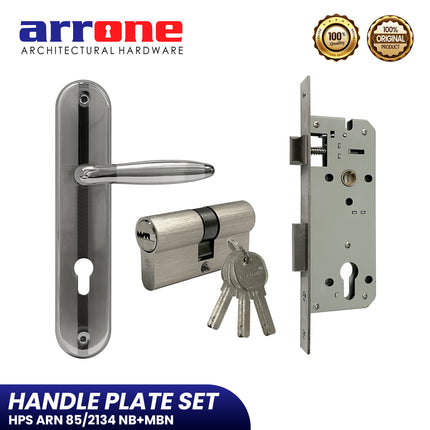 Handle Plate Set ARRONE HPS ARN 85/2134 NB+MBN Gagang Pintu Lengkap Komplit Set