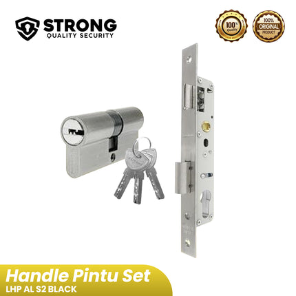 Handle Pintu Set STRONG LHP AL S2 Lever Handle Door Lock Plate Set Handle Kunci Pintu Aluminium Pintu Rumah Kantor