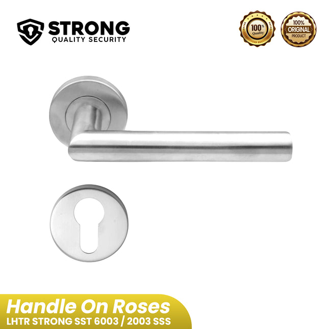 Lever Handle STRONG LHTR 2003 ( 6003 ) SSS Stainless Steel Gagang Pegangan Pintu Rumah, Kantor & Kamar Aksesoris Pintu Minimalis Anti Karat, Kuat & Tahan Lama