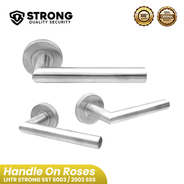 Lever Handle STRONG LHTR 2003 ( 6003 ) SSS Stainless Steel Gagang Pegangan Pintu Rumah, Kantor & Kamar Aksesoris Pintu Minimalis Anti Karat, Kuat & Tahan Lama