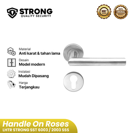 Lever Handle STRONG LHTR 2003 ( 6003 ) SSS Stainless Steel Gagang Pegangan Pintu Rumah, Kantor & Kamar Aksesoris Pintu Minimalis Anti Karat, Kuat & Tahan Lama