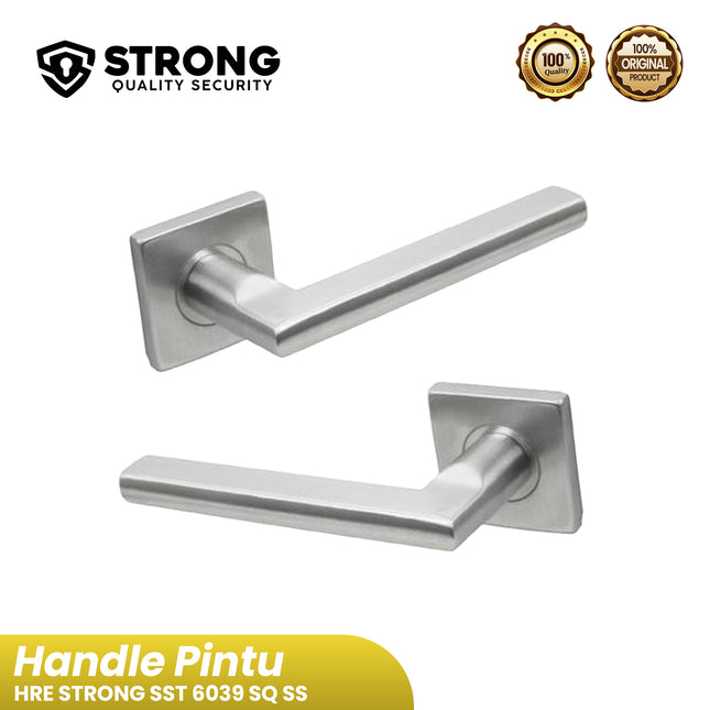 Gagang Pintu STRONG LHTR 6039 SQ SSS Handle Pintu Stainless Steel Lever Handle Pintu Interior Gagang Pintu Rumah & Kantor