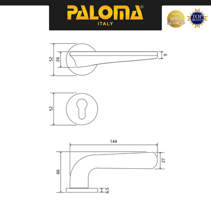 Handle Roses PALOMA HRP 8143 Grey Gagang Pintu Door Pintu Lever Engkol Pisah Misah Kunci Pintu Superalum Lite