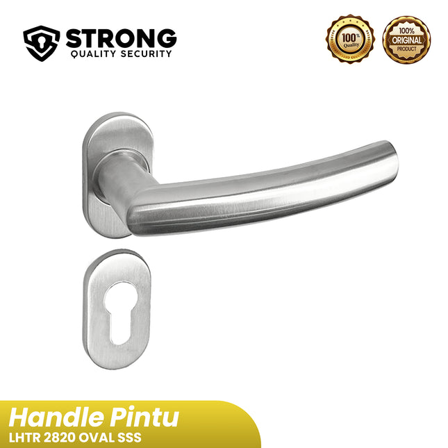 Gagang Pintu STRONG Lever Handle LHTR 2820 (6820) OVAL SSS Handle Pintu Oval Kanan Kiri Handle Pintu Rumah & Kantor Stainless Steel
