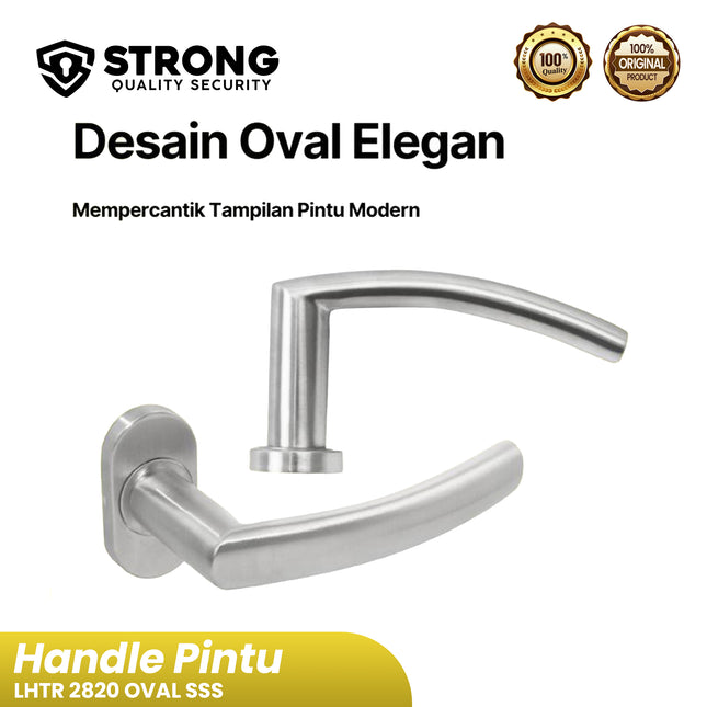 Gagang Pintu STRONG Lever Handle LHTR 2820 (6820) OVAL SSS Handle Pintu Oval Kanan Kiri Handle Pintu Rumah & Kantor Stainless Steel