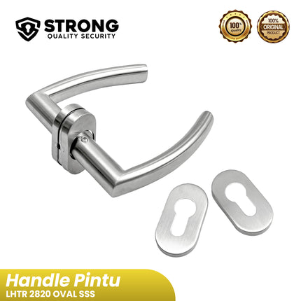 Gagang Pintu STRONG Lever Handle LHTR 2820 (6820) OVAL SSS Handle Pintu Oval Kanan Kiri Handle Pintu Rumah & Kantor Stainless Steel