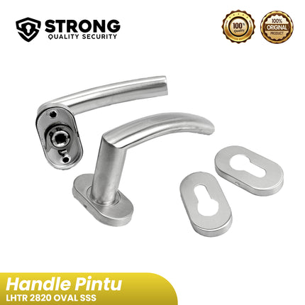 Gagang Pintu STRONG Lever Handle LHTR 2820 (6820) OVAL SSS Handle Pintu Oval Kanan Kiri Handle Pintu Rumah & Kantor Stainless Steel