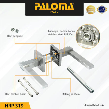 Handle Door PALOMA HRP 319 Gagang Pintu Roses Stainless Steel Lever