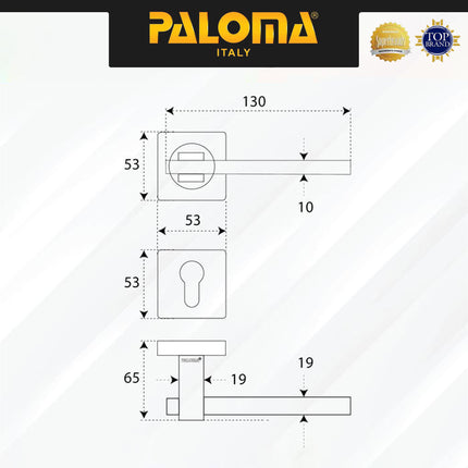 Handle Door PALOMA HRP 319 Gagang Pintu Roses Stainless Steel Lever