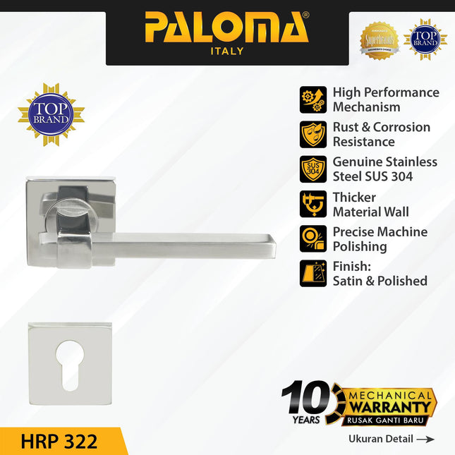 Handle Door PALOMA HRP 322 Gagang Pintu Roses Stainless Steel Lever Handle Door