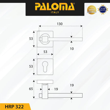 Handle Door PALOMA HRP 322 Gagang Pintu Roses Stainless Steel Lever Handle Door