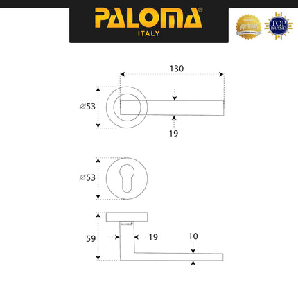 Handle Pintu PALOMA HRP 325 Roses Stainless Steel Lever Gagang Door