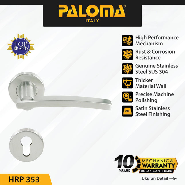 Door Handle PALOMA HRP 353 Gagang Pintu Roses Lever Handle Stainless Steel