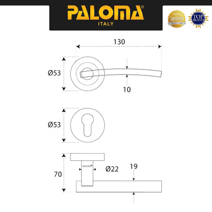 Door Handle PALOMA HRP 353 Gagang Pintu Roses Lever Handle Stainless Steel