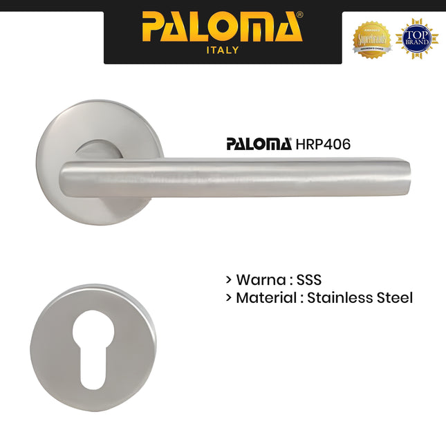 Handle Pintu PALOMA HRP 406 LHT PLASIL SS SSS Lever Handle Gagang Pintu Roses Swing