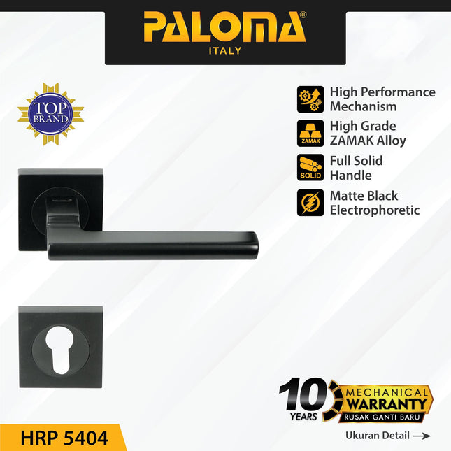 Door Handle PALOMA HRP 5404 Gagang Pintu Roses Lever Zamak Hitam Black