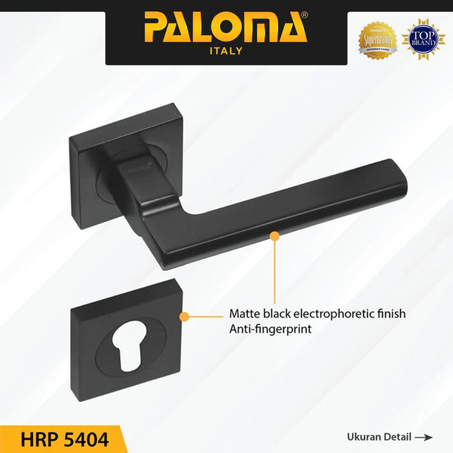 Door Handle PALOMA HRP 5404 Gagang Pintu Roses Lever Zamak Hitam Black