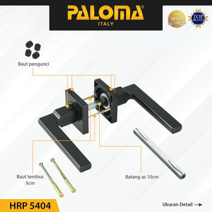 Door Handle PALOMA HRP 5404 Gagang Pintu Roses Lever Zamak Hitam Black