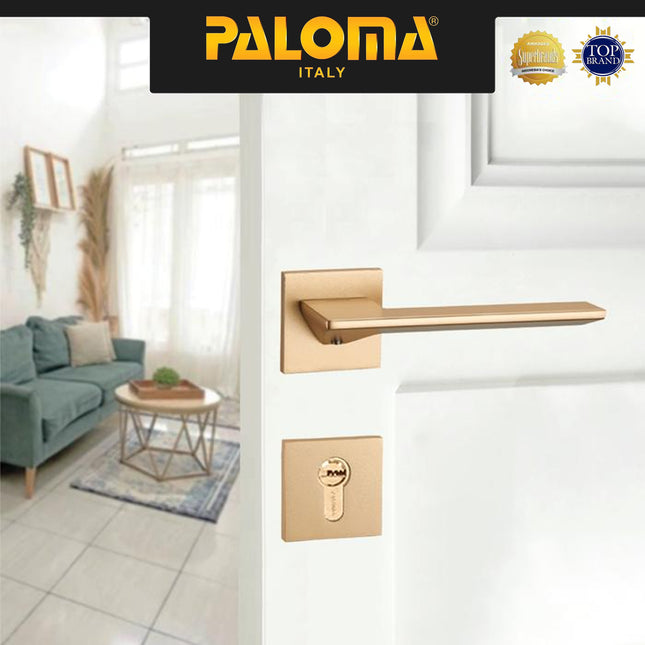 Handle Pintu Roses PALOMA HRP 8104 Gagang Pintu Door Lever Engkol Pisah Misah Superalum Lite Gold Emas