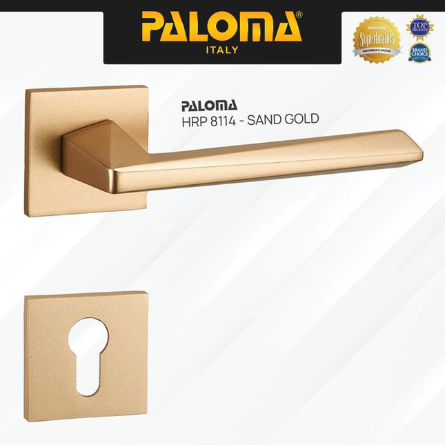 Handle Pintu PALOMA HRP 8114 Gagang Pintu Door Roses Lever Engkol Pisah Misah Superalum Lite Gold Emas