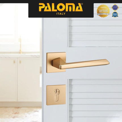Handle Pintu PALOMA HRP 8114 Gagang Pintu Door Roses Lever Engkol Pisah Misah Superalum Lite Gold Emas