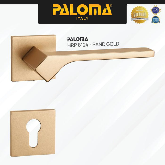 Handle Pintu PALOMA HRP 8124 Gagang Pintu Door Roses Lever Engkol Pisah Misah Superalum Lite Gold Emas