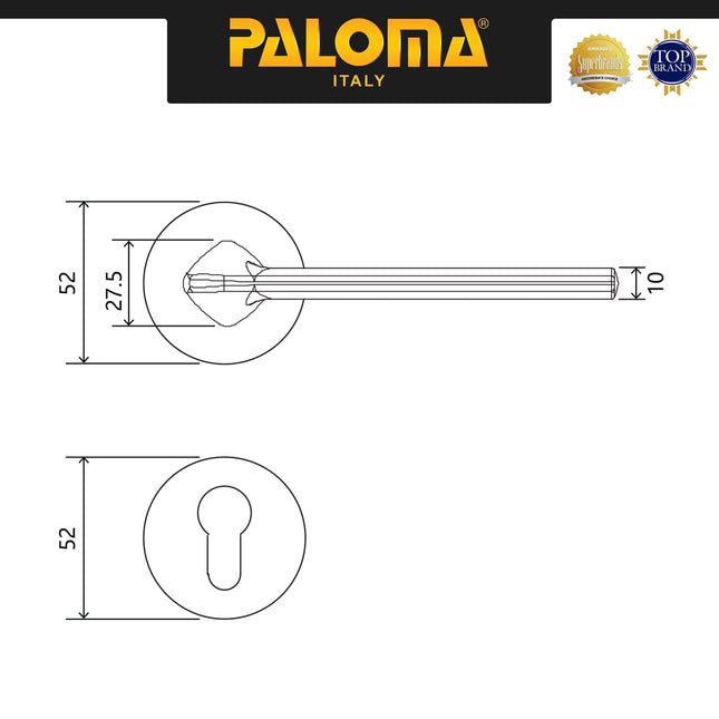 Handle Pintu Roses Lever PALOMA HRP 8133 Gagang Pintu Door Engkol Pisah Misah Superalum Lite Night Grey