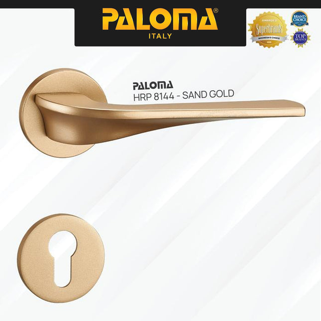 Door Handle PALOMA HRP 8144 Gagang Pintu Roses Lever Engkol Pisah Misah Superalum Lite Gold Emas