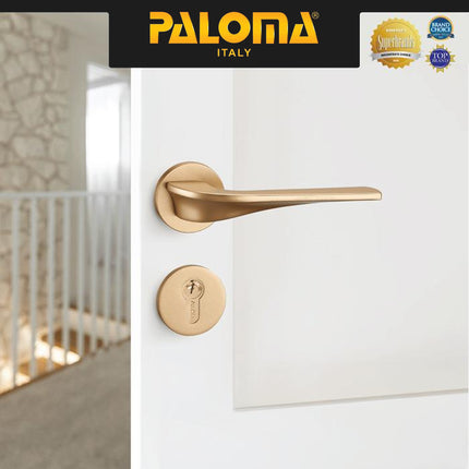 Door Handle PALOMA HRP 8144 Gagang Pintu Roses Lever Engkol Pisah Misah Superalum Lite Gold Emas