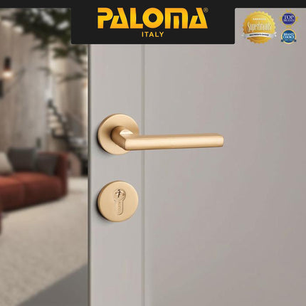 Door Handle PALOMA HRP 8154 Gagang Pintu Roses Lever Engkol Pisah Misah Superalum Lite Gold Emas