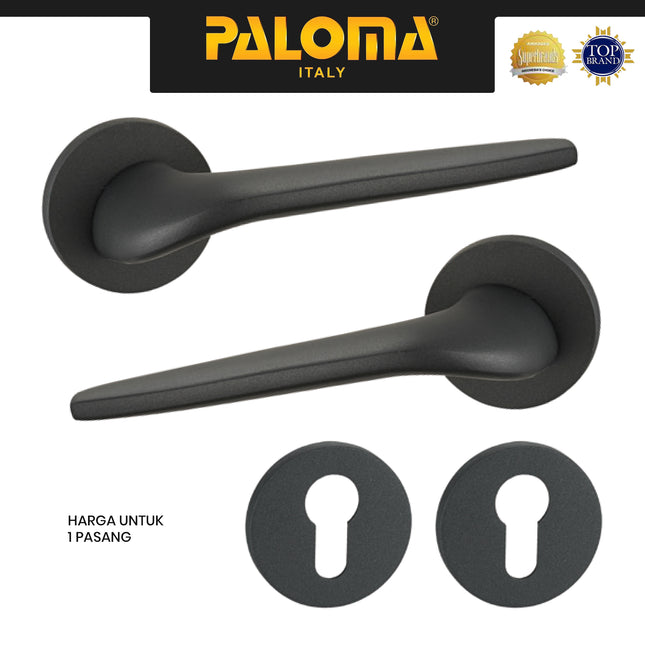 Handle Door Paloma HRP 8173 Gagang Pintu Roses Kamar Swing Superalum Lite Aluminium Night Grey
