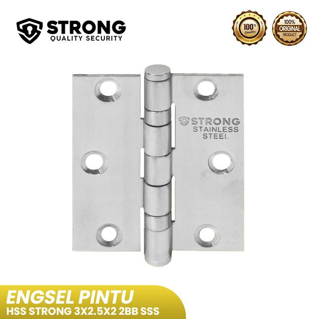 Engsel Pintu Jendela STRONG HSS 3X2.5X2 2BB SSS Stainless Steel Engsel Pintu Rumah & Kantor Engsel Kupu Kupu Pintu Stainless Steel Modern