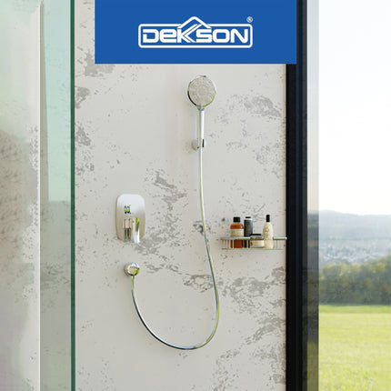 Hand Shower Set Dekkson HSS 3555SC Handshower Bulat Mandi Head Kepala Sower Air Gun Metal Matt Black Chrome Polish